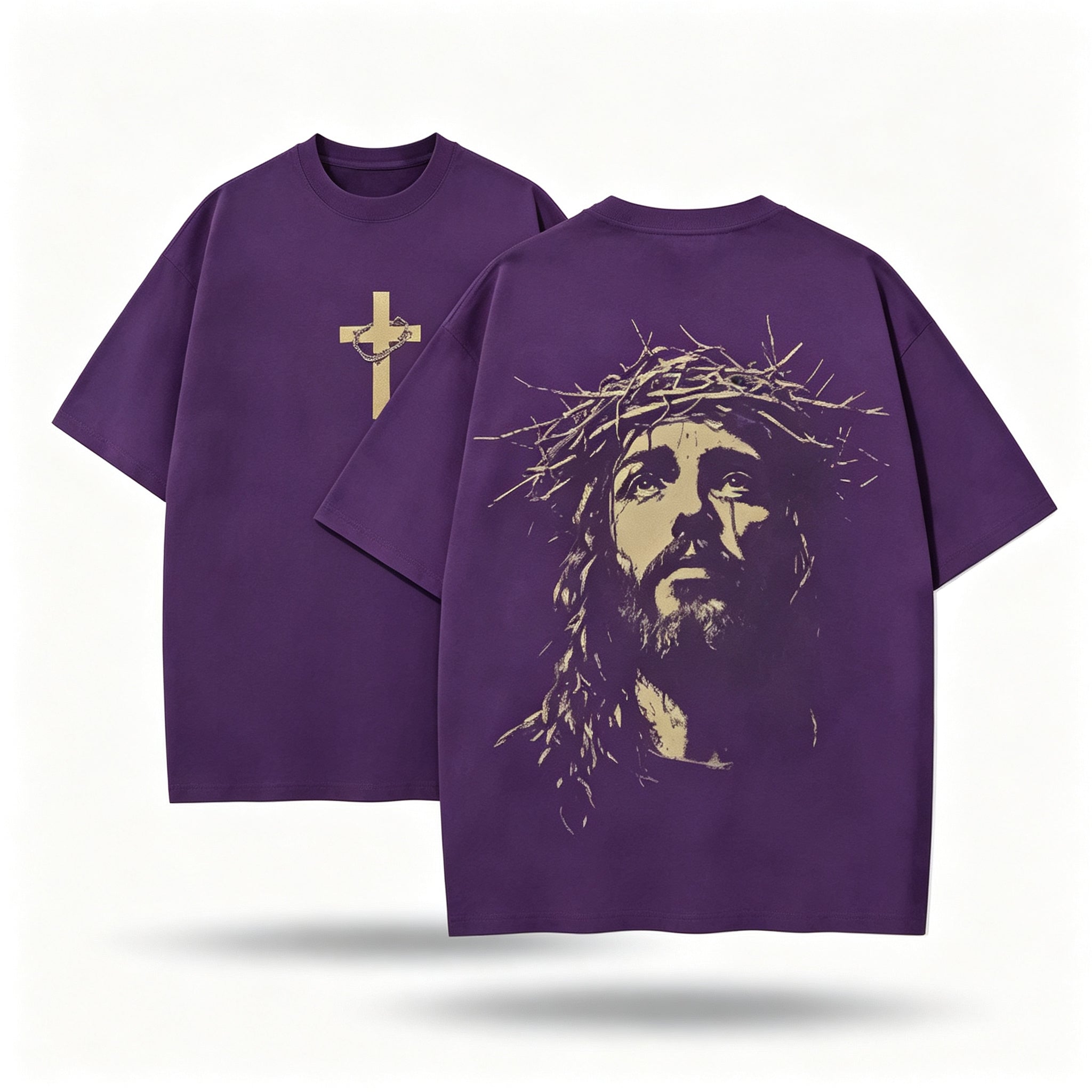 Men's Vintage Portrait Graphic Tee – Premium Oversized Washed Cotton T-Shirt
