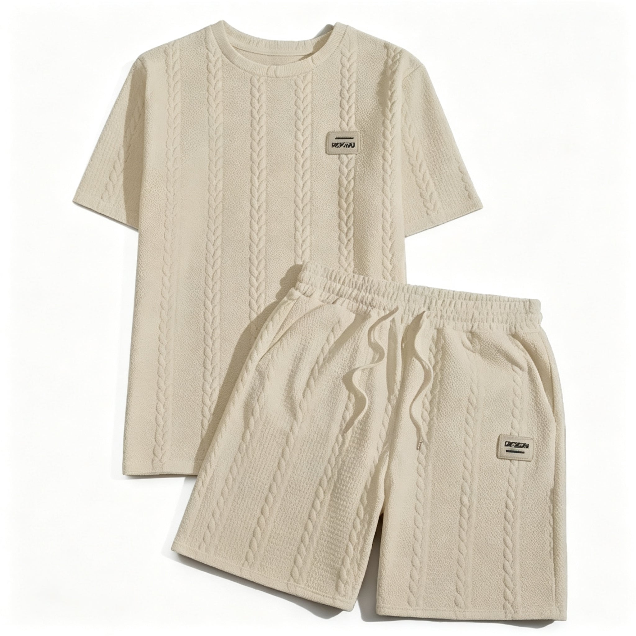 Men's Premium Knit Texture Lounge Set – Luxury Summer Matching Outfit