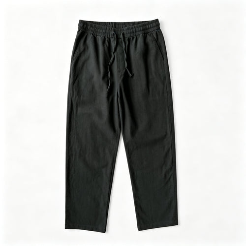 Men's Relaxed Fit Linen Blend Drawstring Pants – Lightweight Casual Straight Leg Trousers