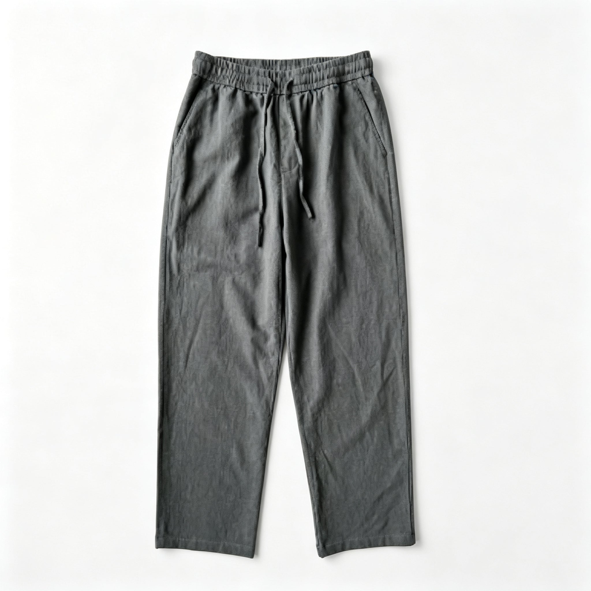Men's Relaxed Fit Linen Blend Drawstring Pants – Lightweight Casual Straight Leg Trousers