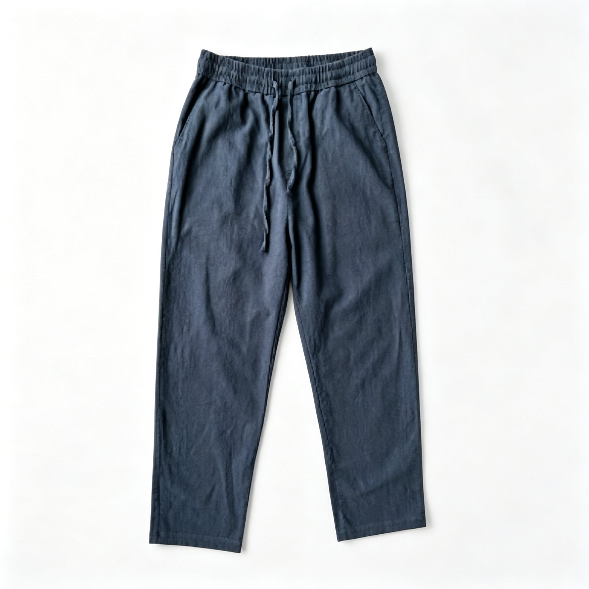 Men's Relaxed Fit Linen Blend Drawstring Pants – Lightweight Casual Straight Leg Trousers