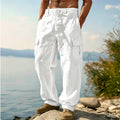 Men's Lightweight Linen Blend Drawstring Cargo Pants