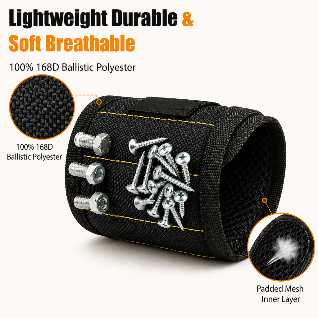 Magnetic Tool Wristband — Keep Small Hardware Right Where You Need It