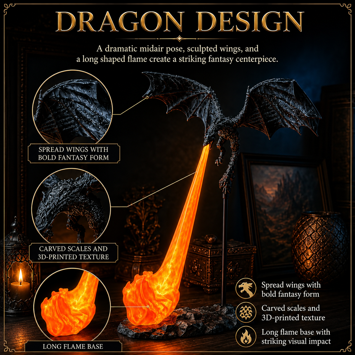 Dragon Bookshelf Nook Light