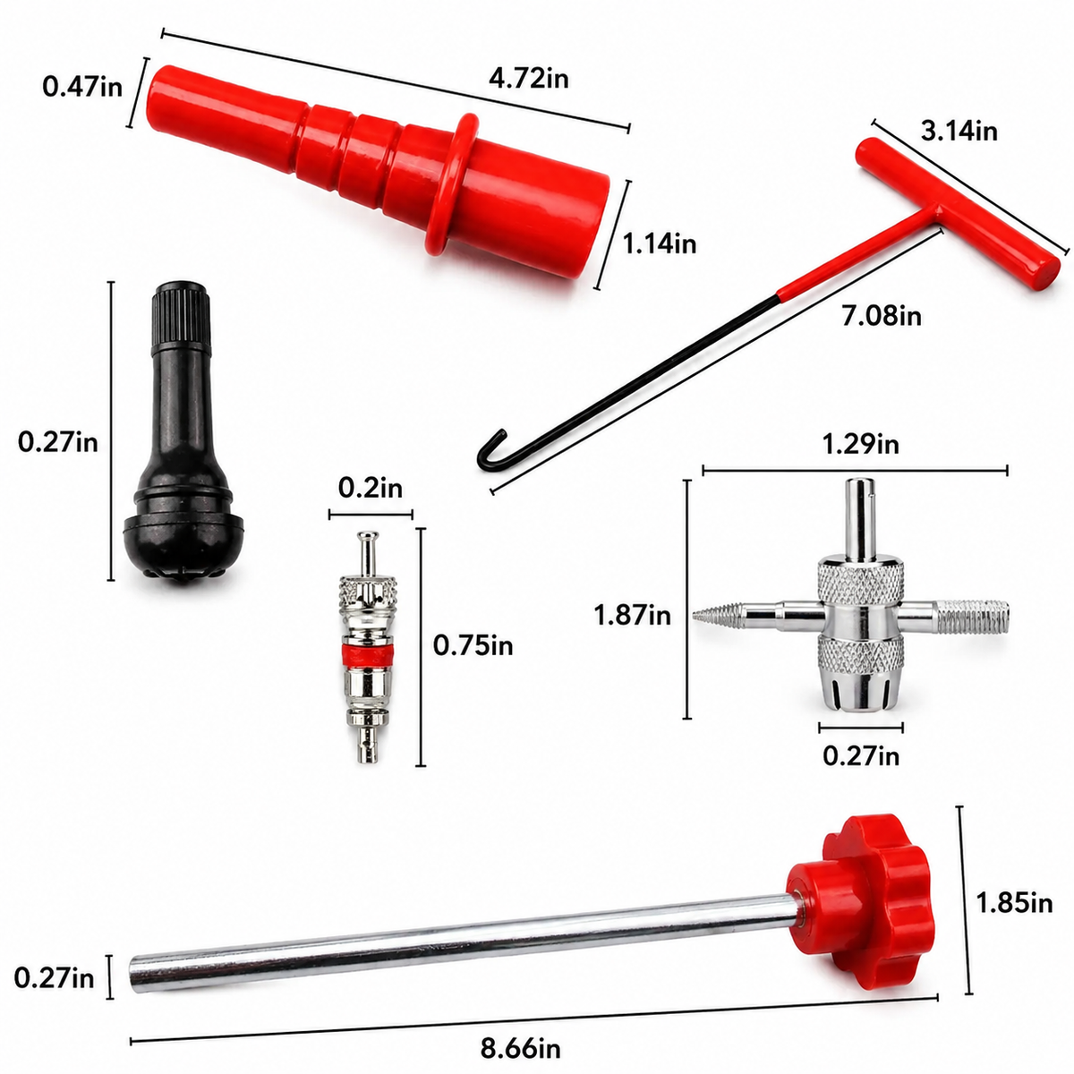 Quick-Change Tire Valve Stem Repair Tool Kit