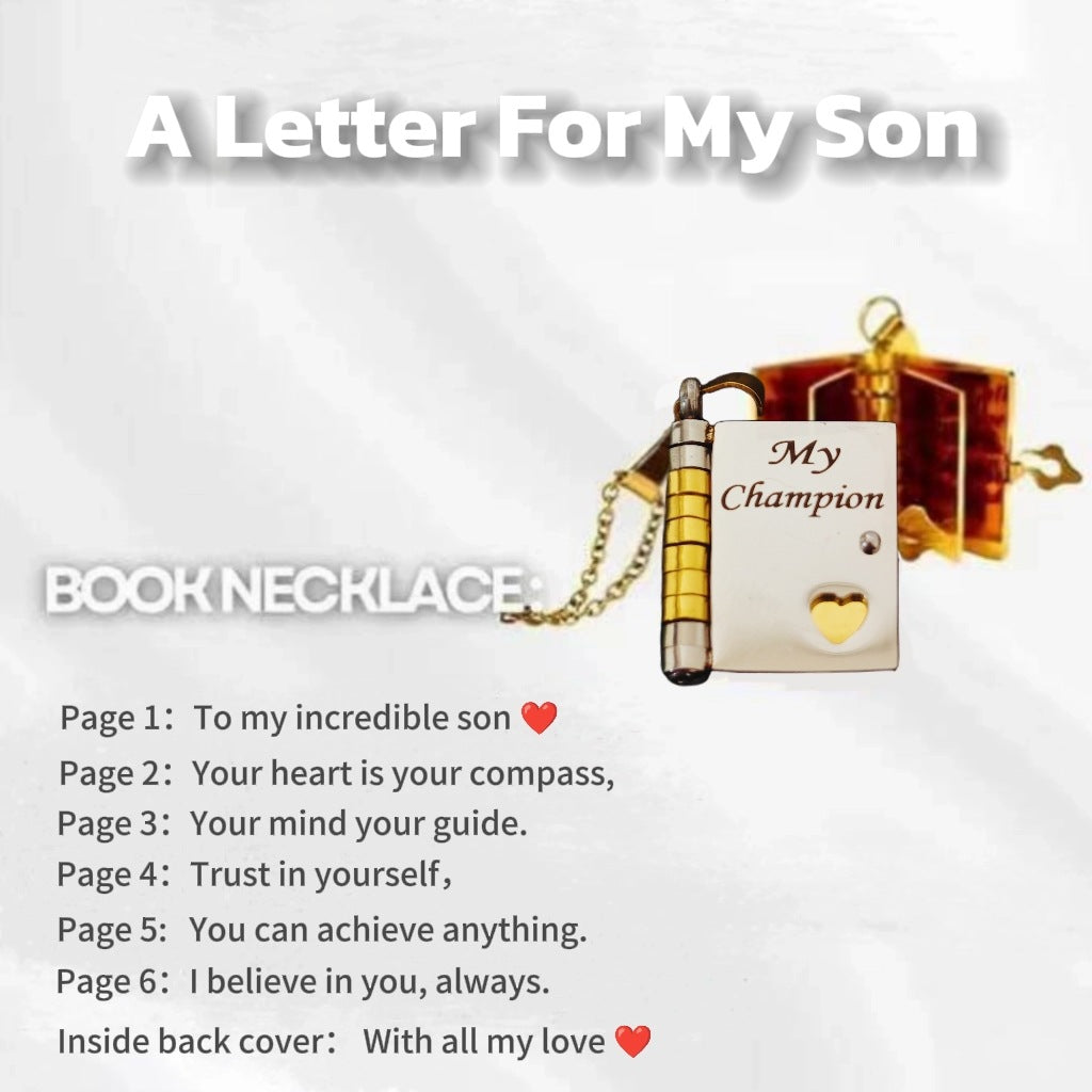 Book engraved pendant necklace