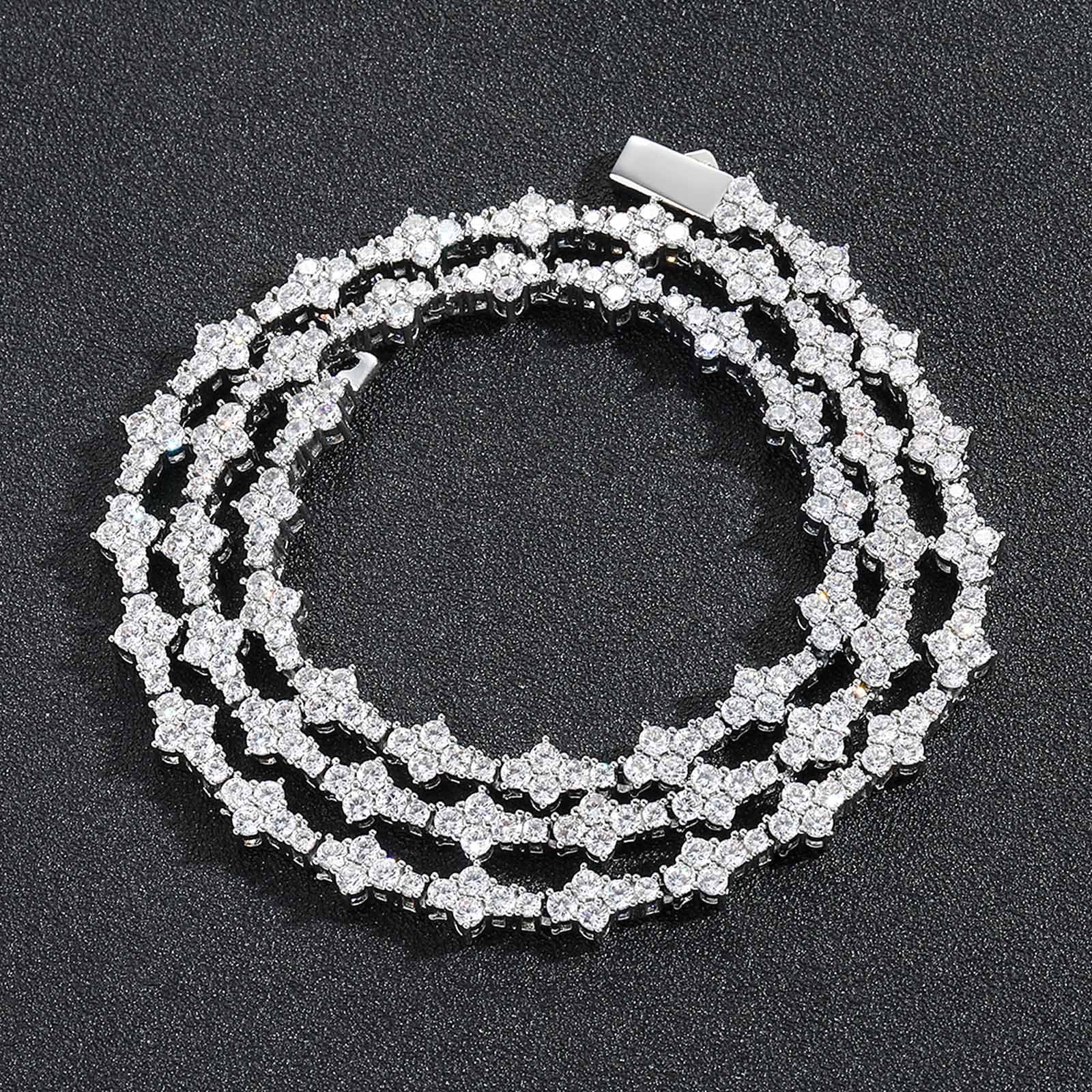 Plum Blossom Tennis Bracelet Necklace