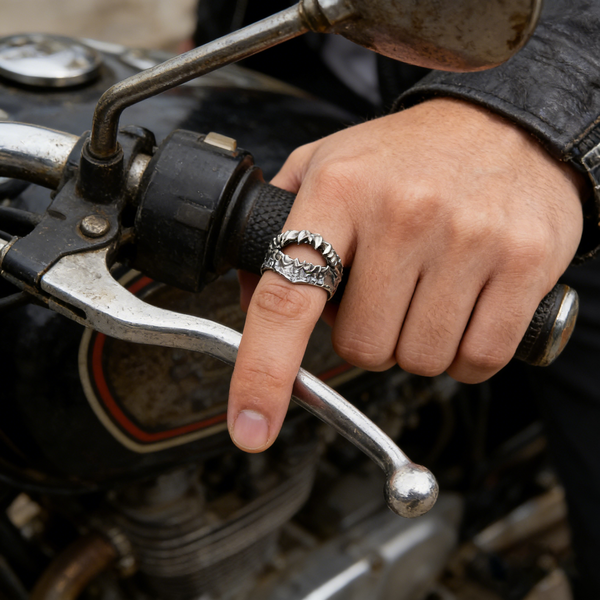 Retro pointed-tooth ring