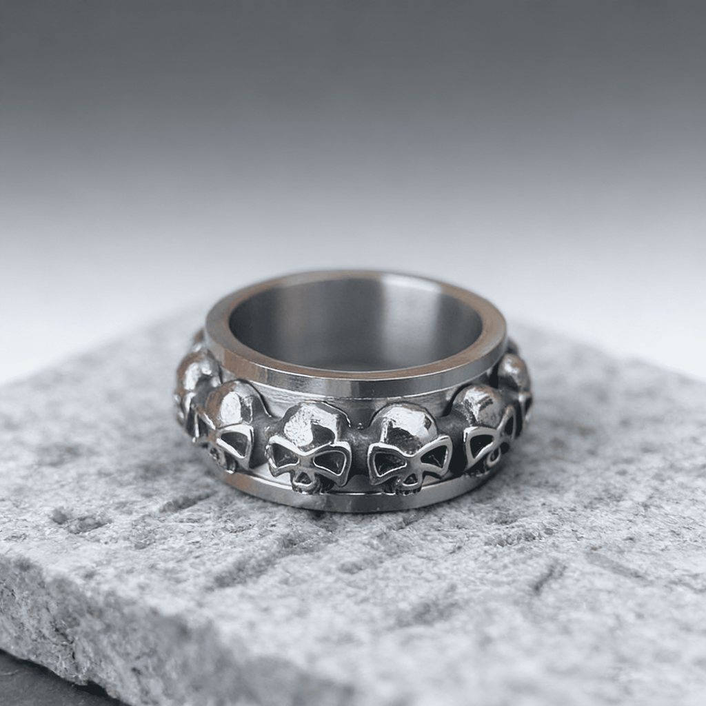 Skull Fidget Spinner Ring