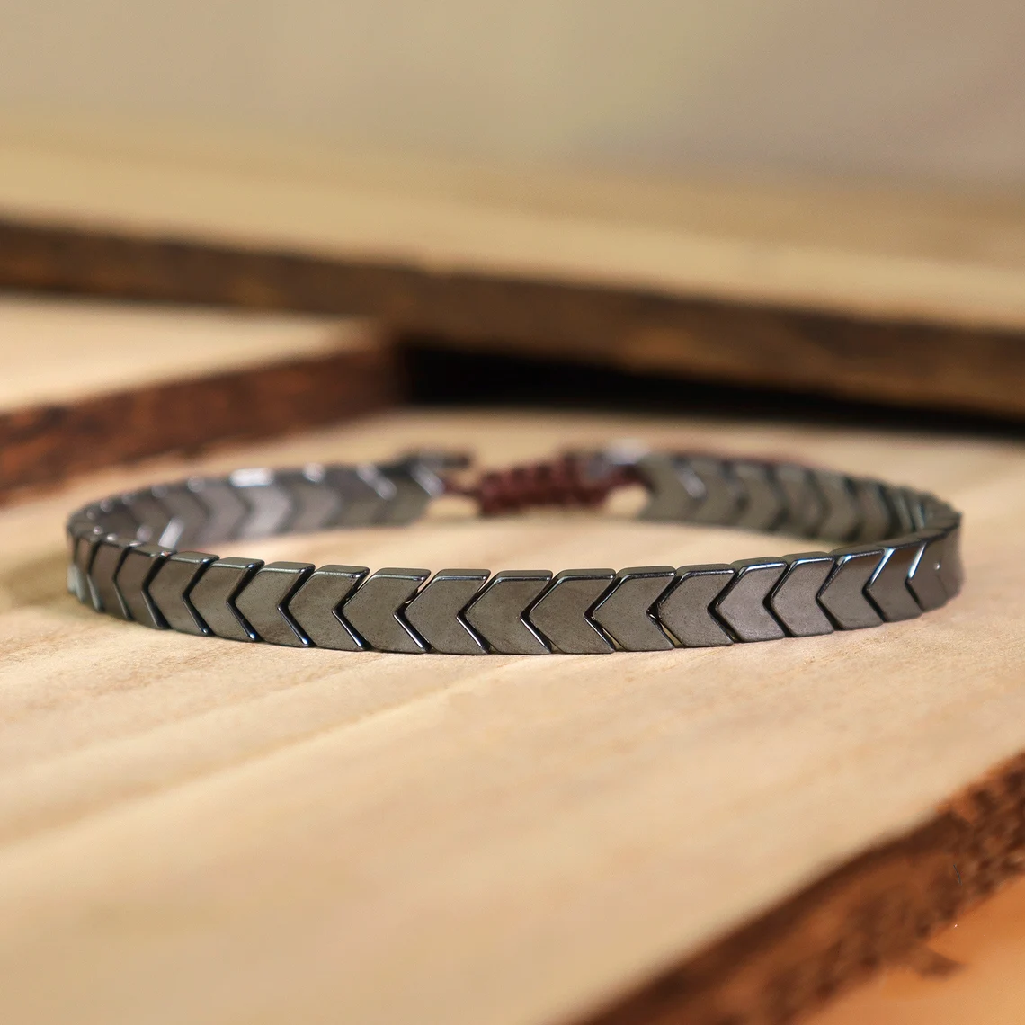 Hematite Arrowhead Braided Bracelet