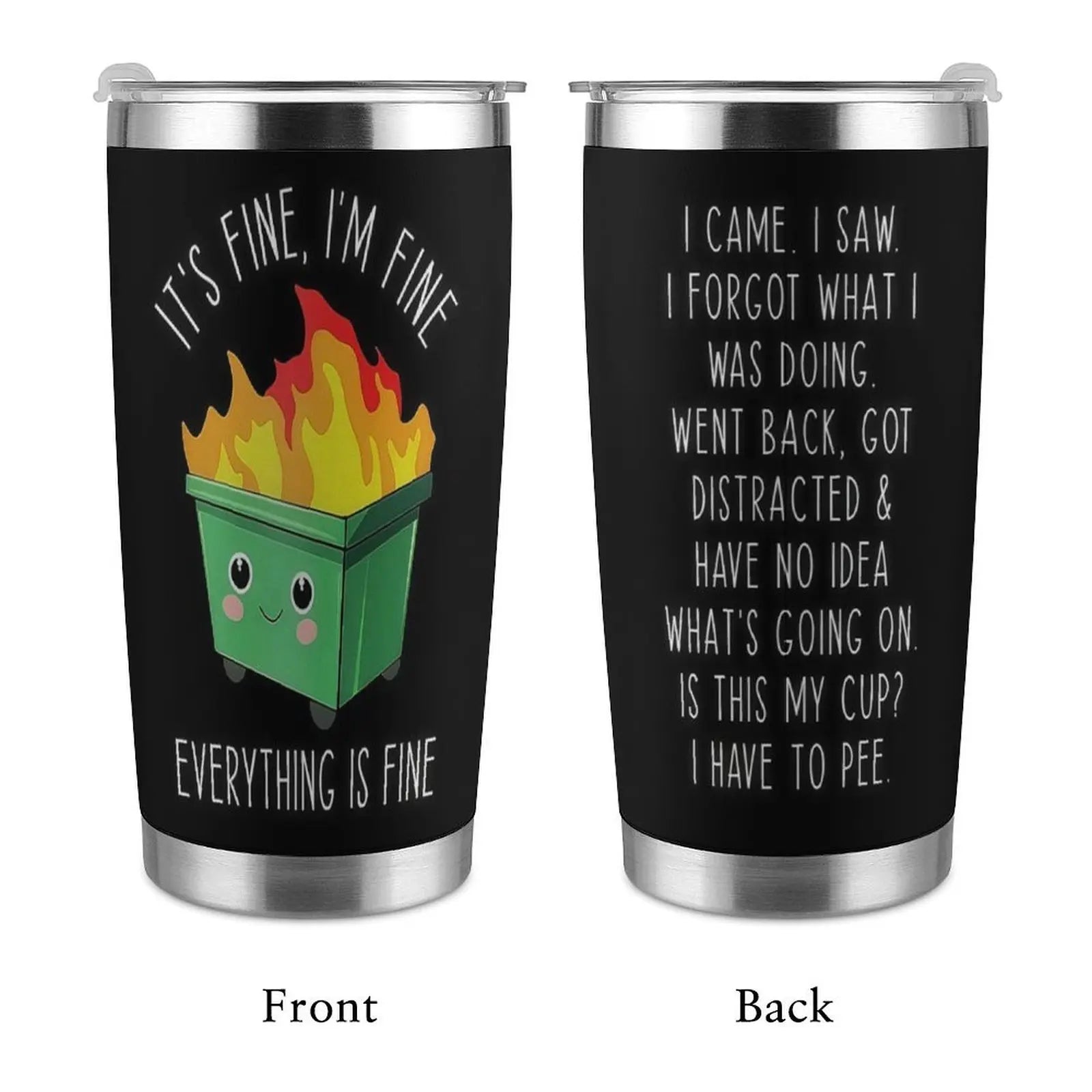 Trash can-shaped stainless steel thermos cup