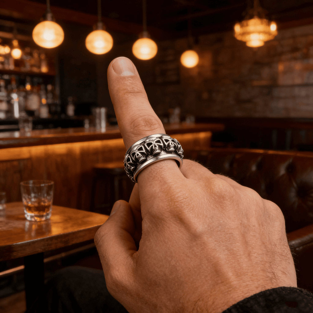 Skull Fidget Spinner Ring