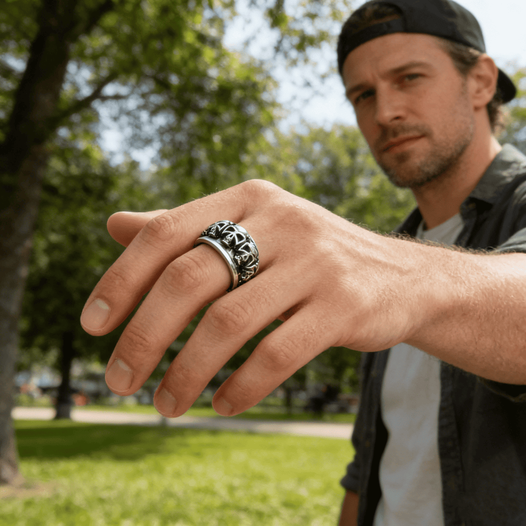 Skull Fidget Spinner Ring