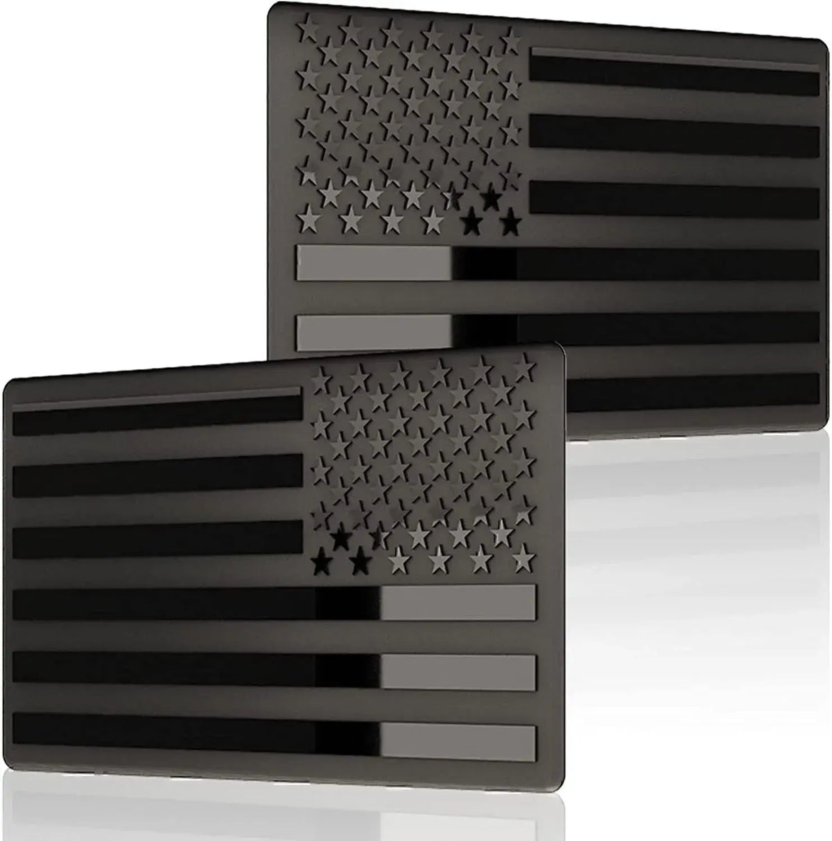 Blackout American Flag Metal Emblem Set