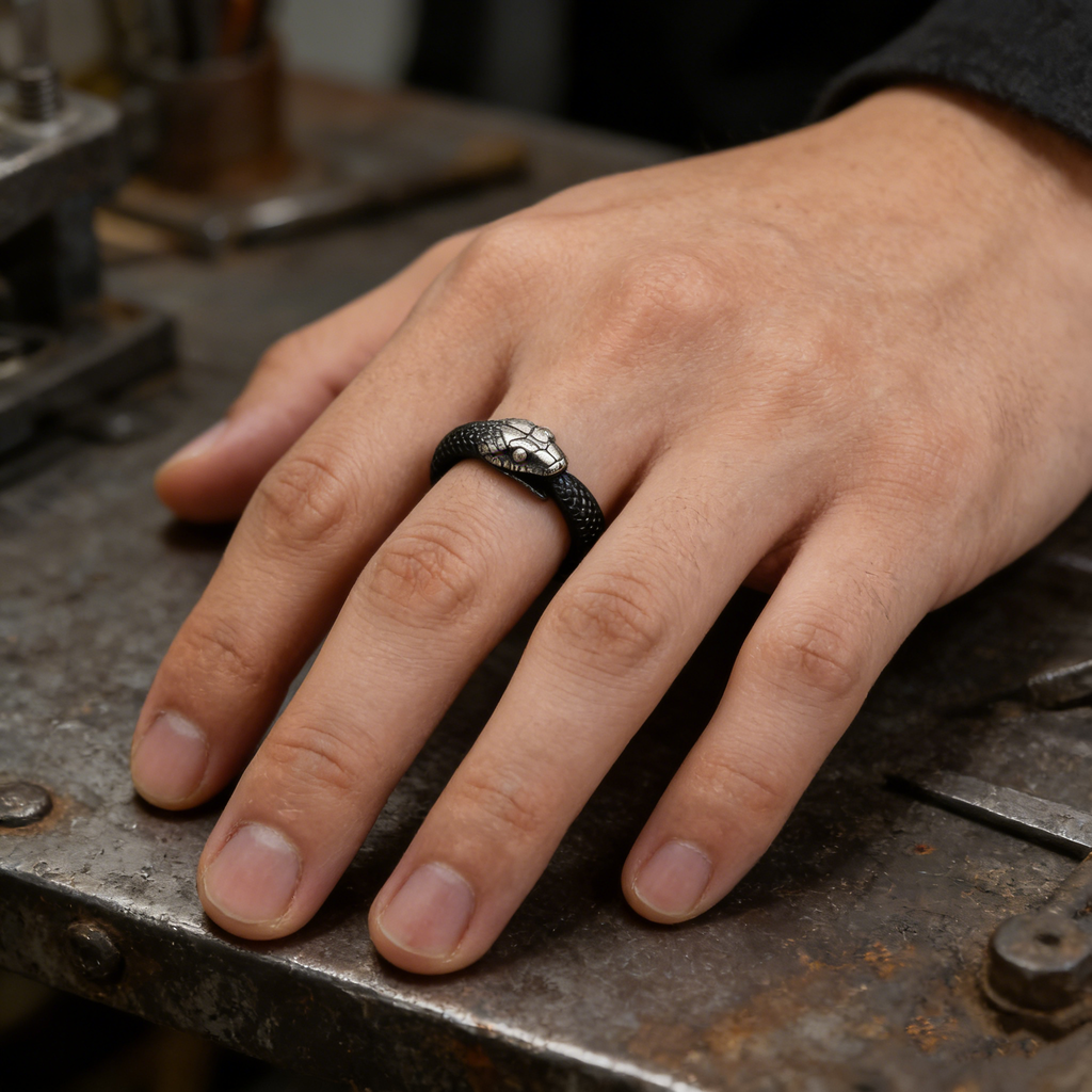 Forged Serpent Wrap Ring