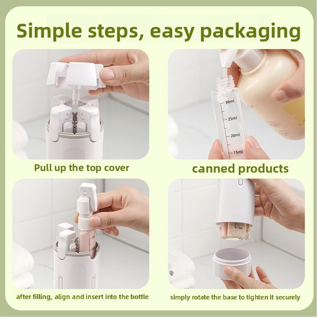 4-in-1 Portable Travel Dispenser Bottle