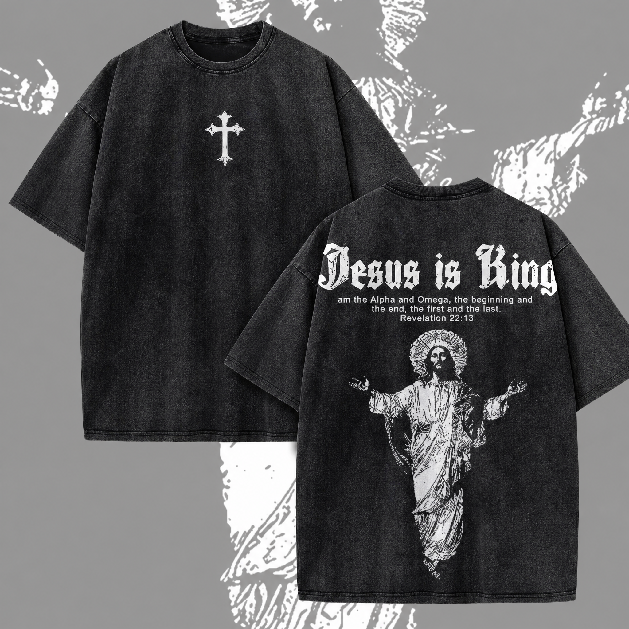 🧢 JESUS IS KING VINTAGE WASHED GRAPHIC TEE