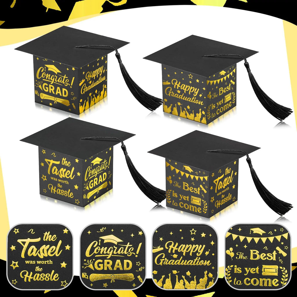 30 Tasseled Graduation Cap Candy Boxes