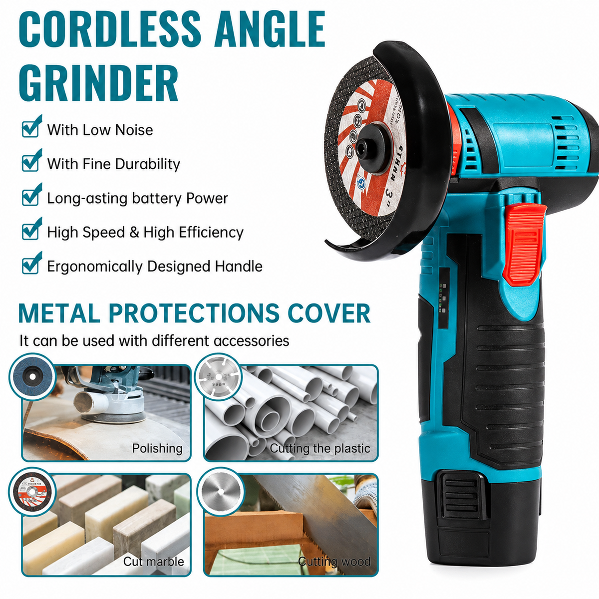 Cordless 3-Inch Angle Grinder – Compact Power for Cutting, Grinding &amp; DIY