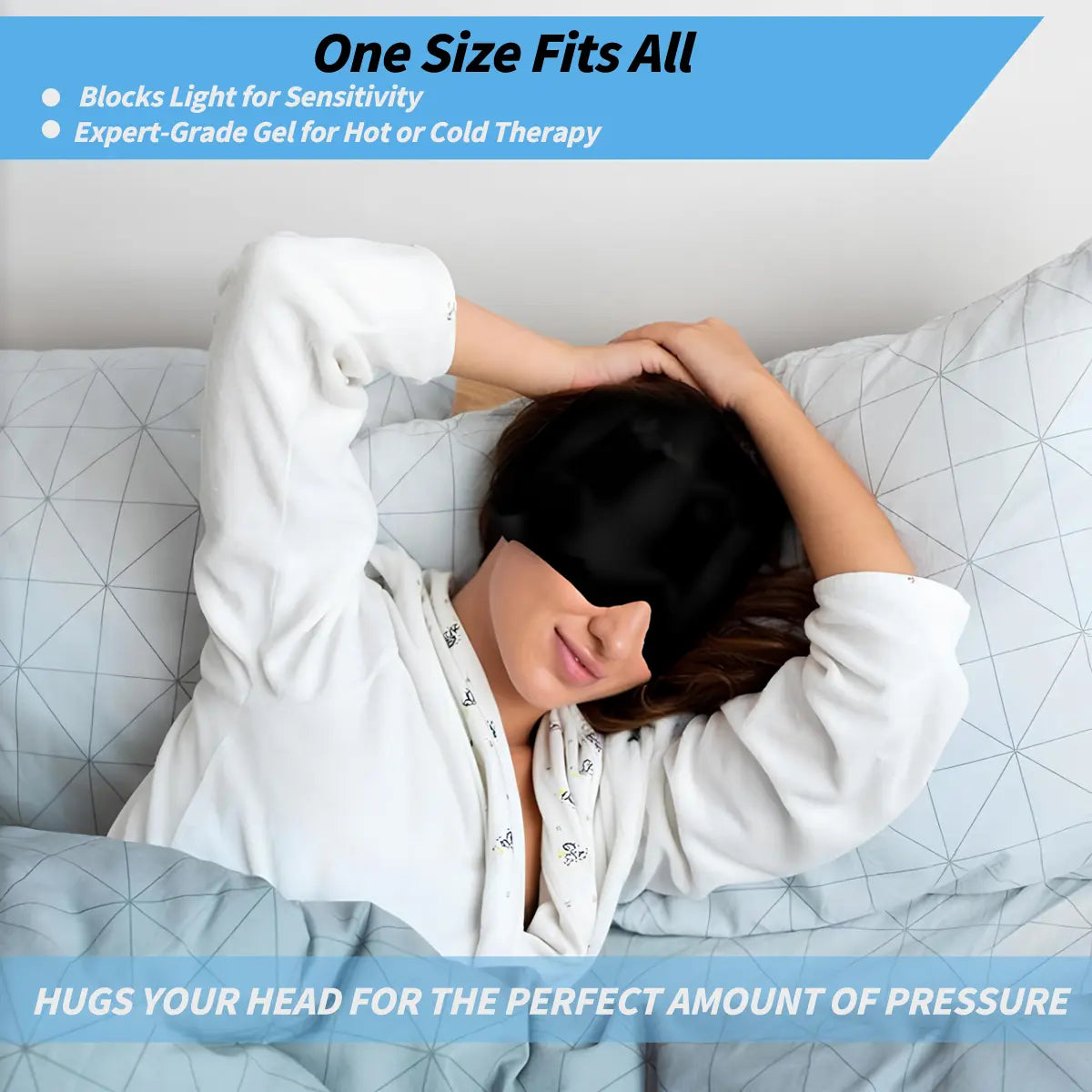 Ice packs and head coverings to relieve migraines