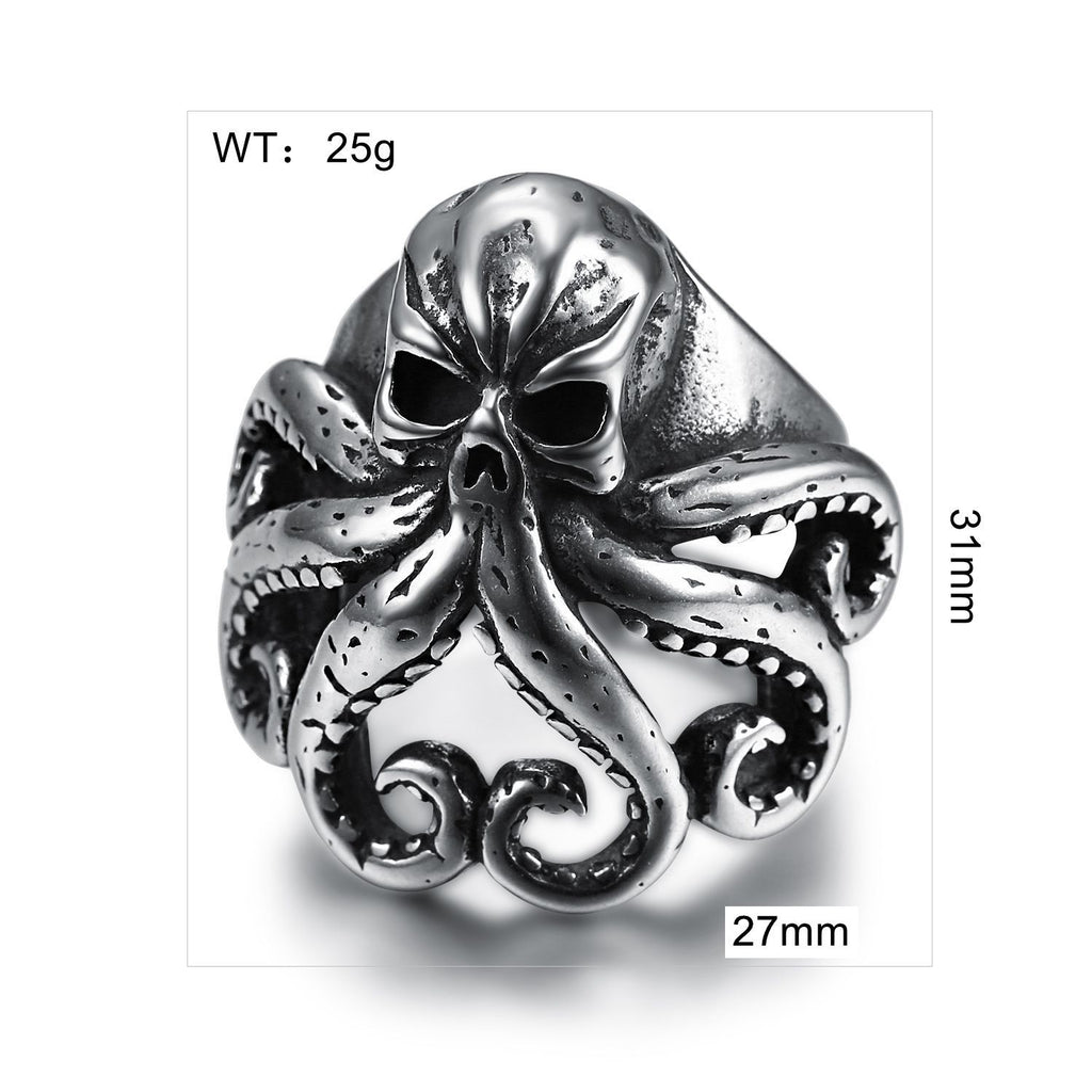 Retro Punk Octopus Ring
