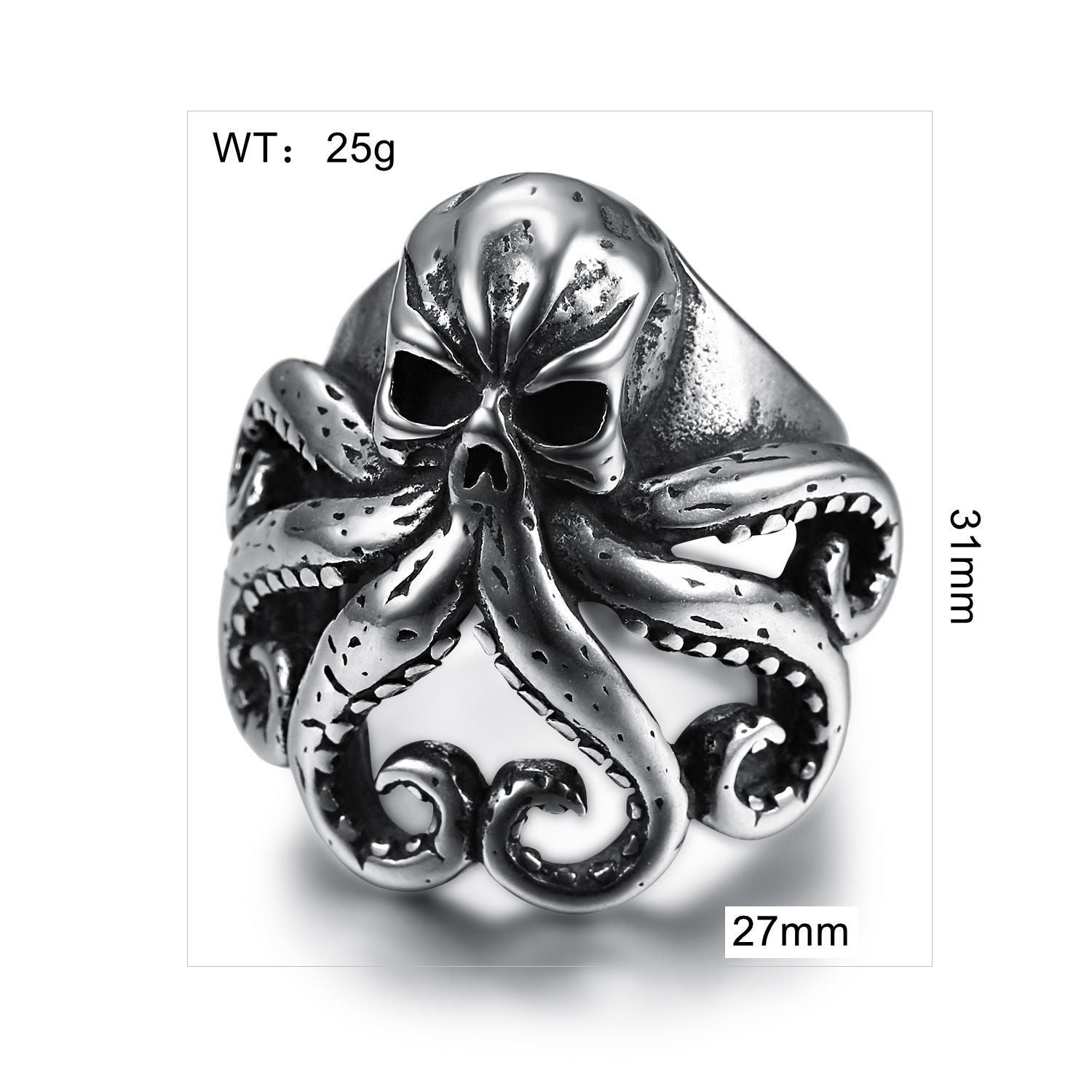Retro Punk Octopus Ring