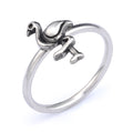 Sterling silver flamingo ring