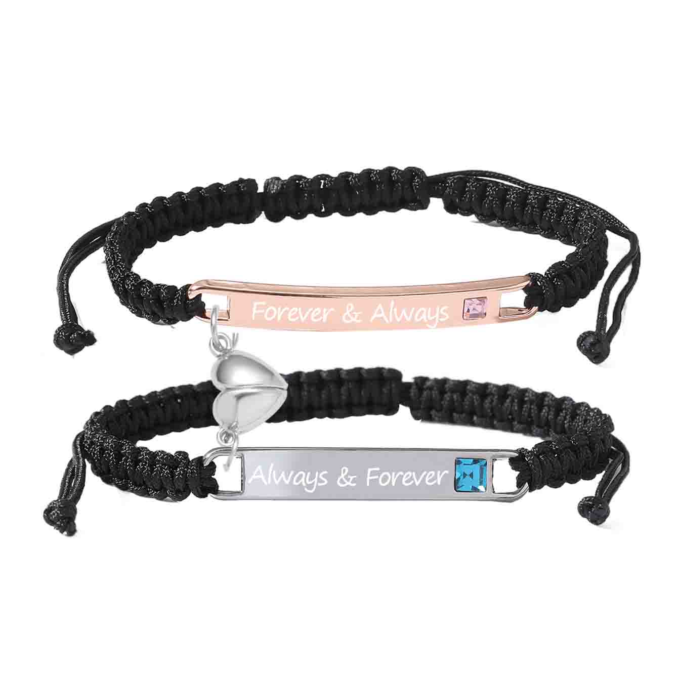 His Queen Her King 925 Silver Braided Bracelet