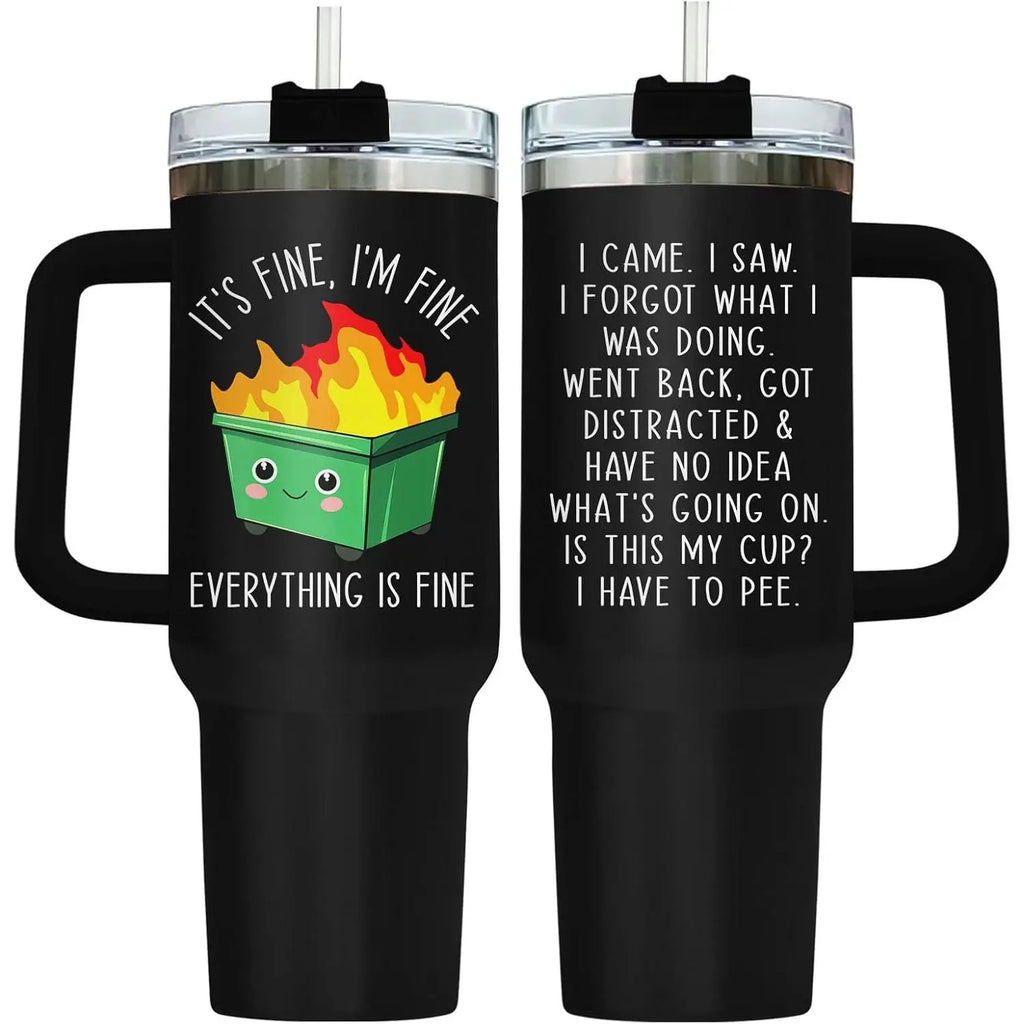 Trash can-shaped stainless steel thermos cup