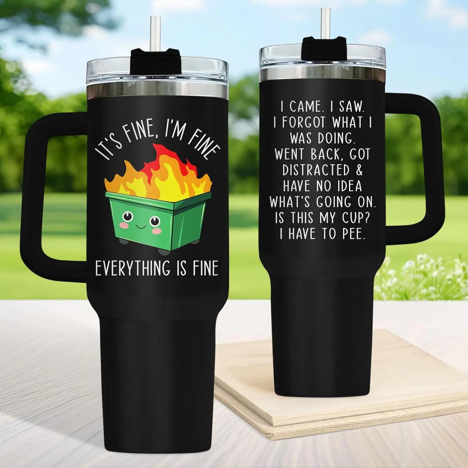 Trash can-shaped stainless steel thermos cup