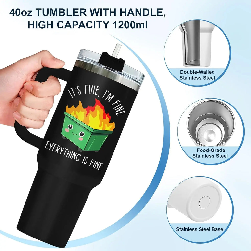Trash can-shaped stainless steel thermos cup