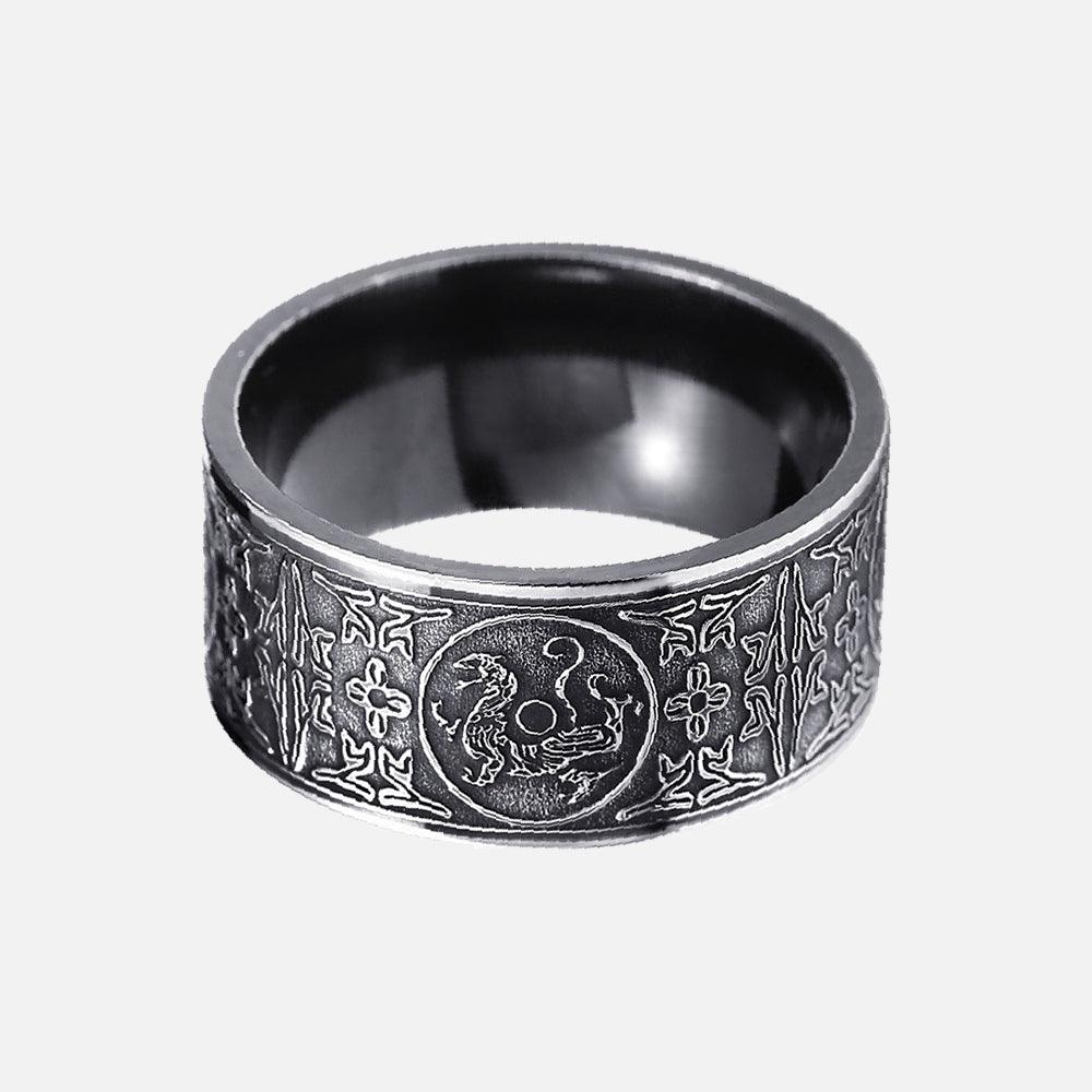Four Ancient Beasts Stainless Steel Men's Ring