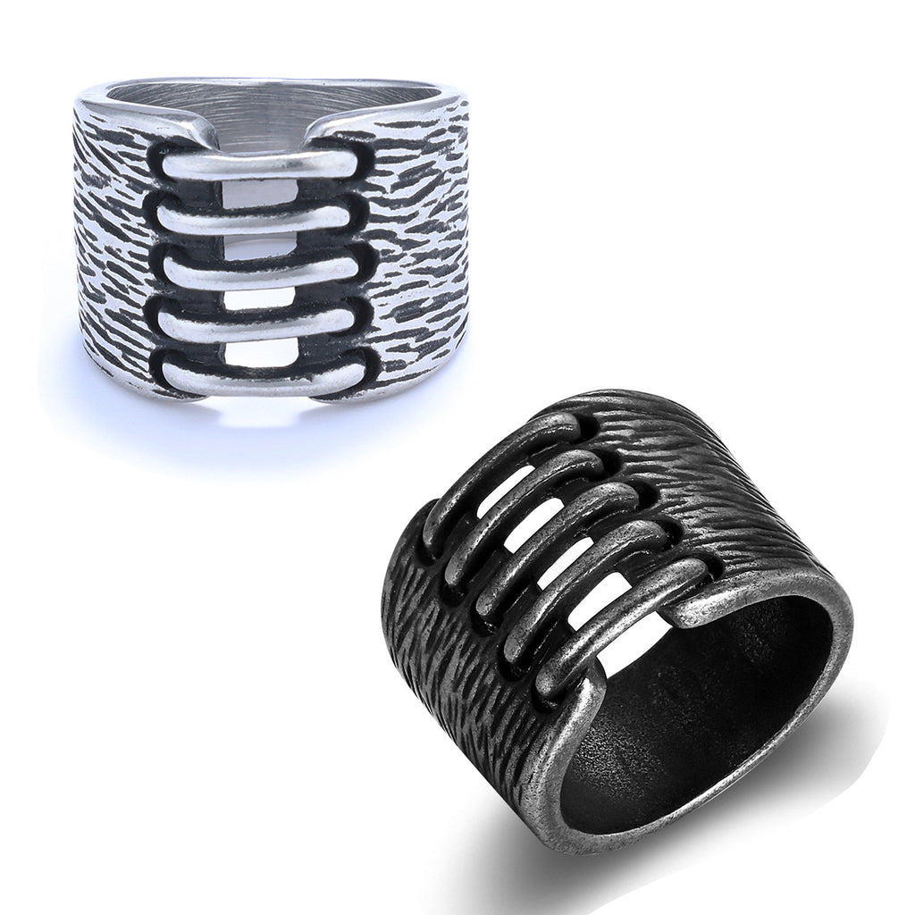 Old-fashioned neutral 925 silver ring
