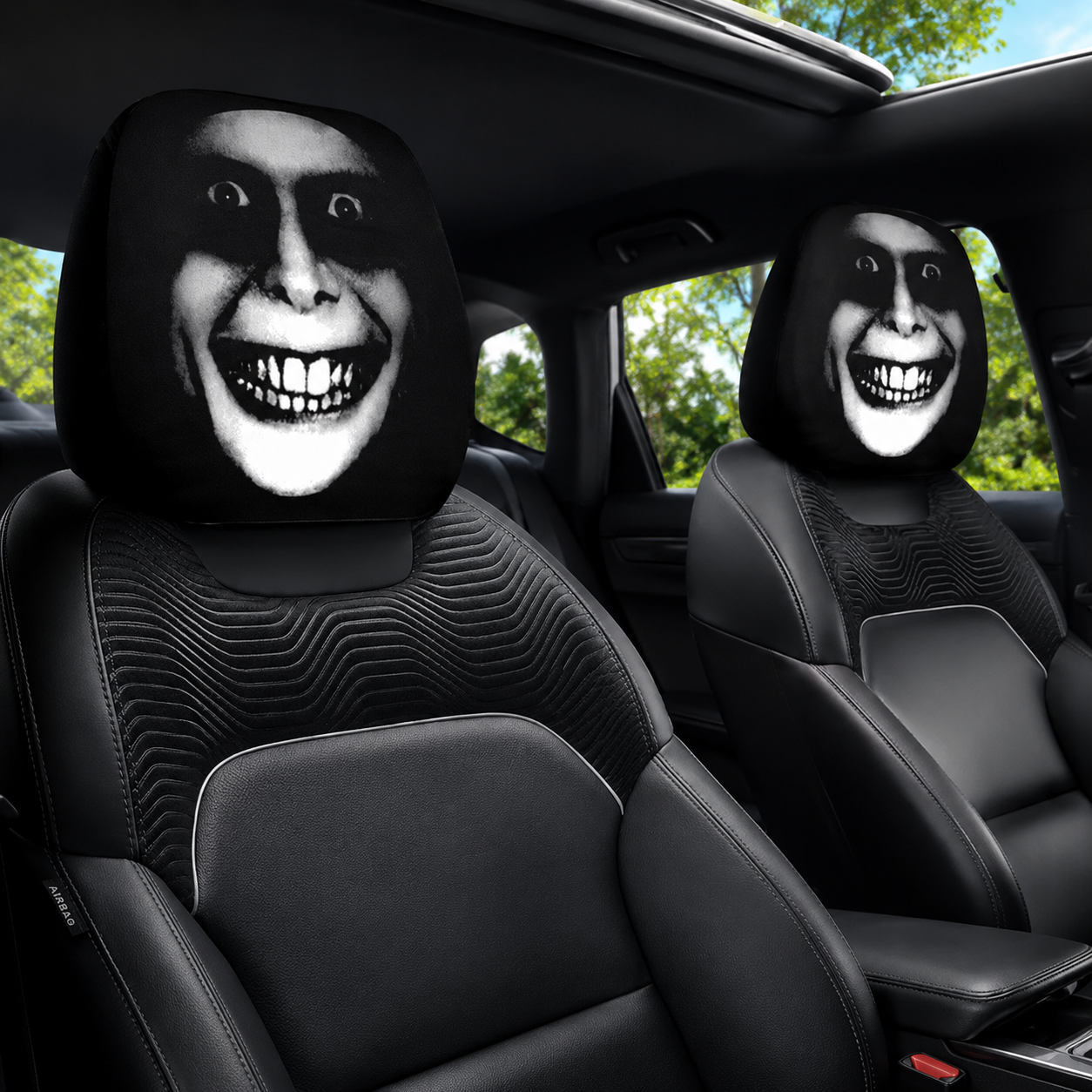 Horror Graphic Car Headrest Cover