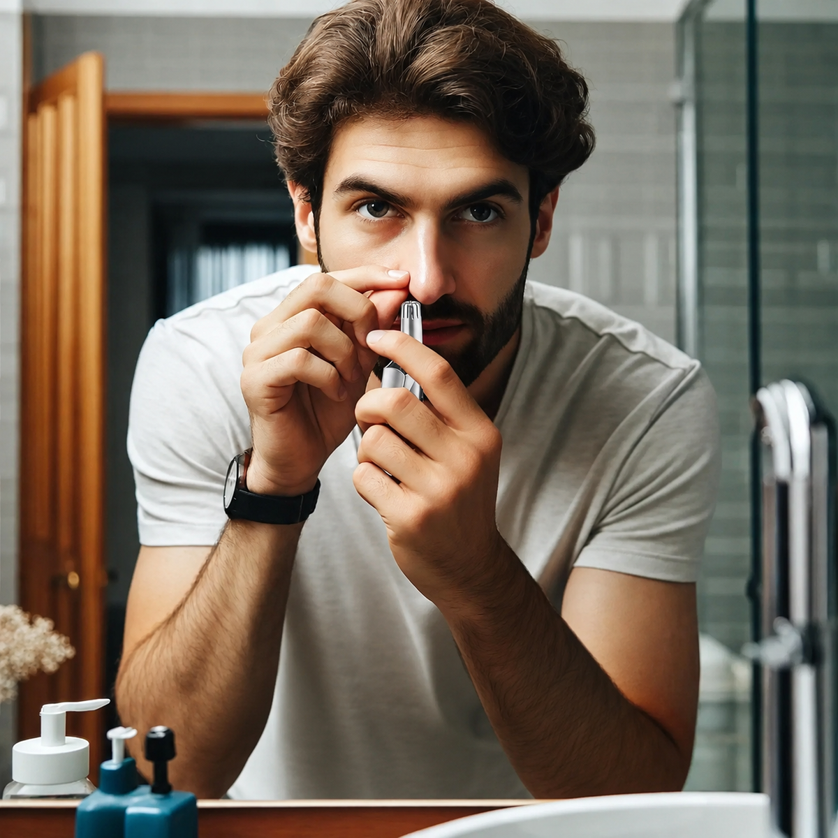 Manual Stainless Steel Nose Hair Trimmer – Simple, Precise Grooming Anywhere