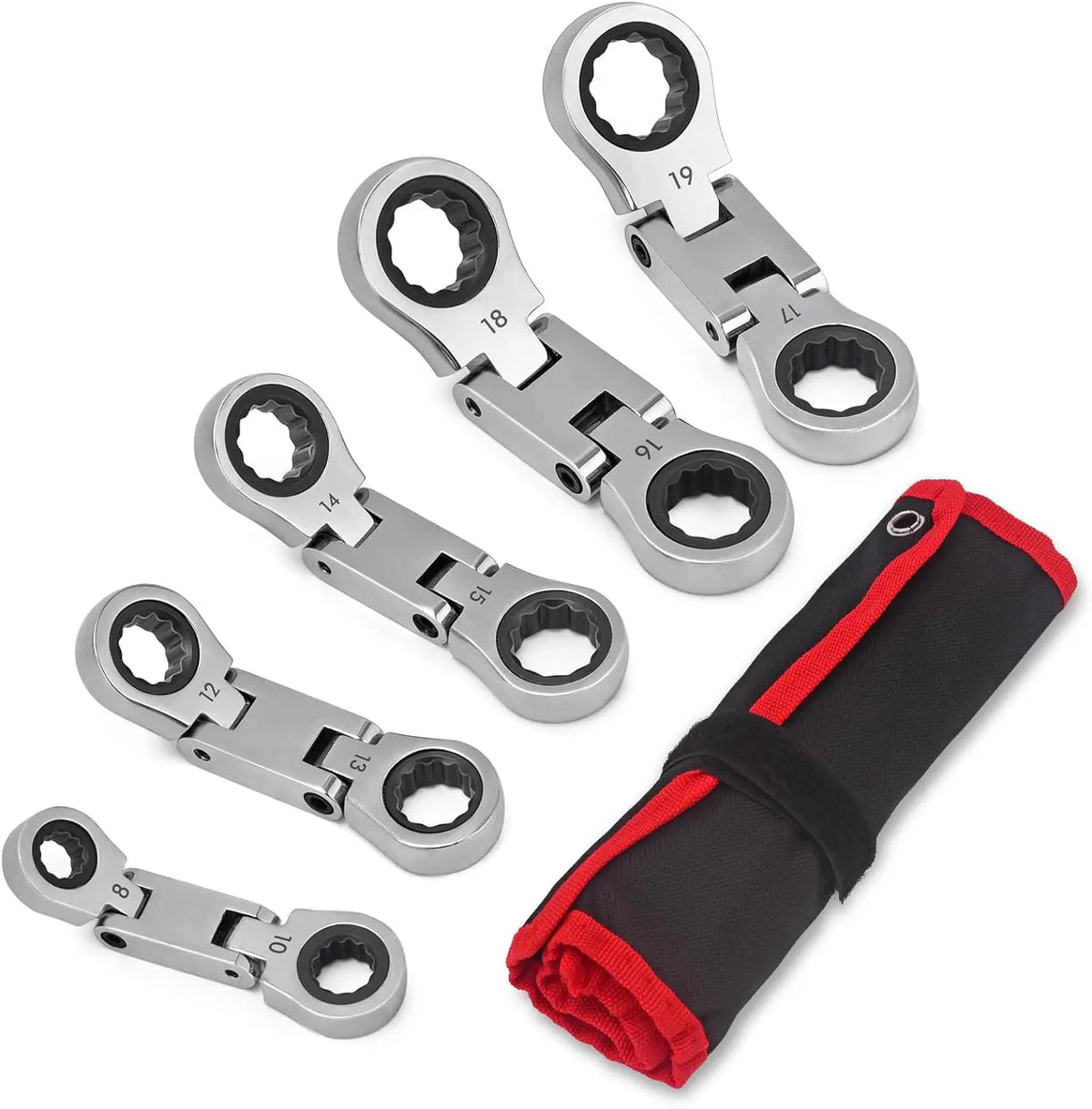 5-Piece Stubby Flex-Head Ratcheting Wrench Set – Built for Tight Spaces