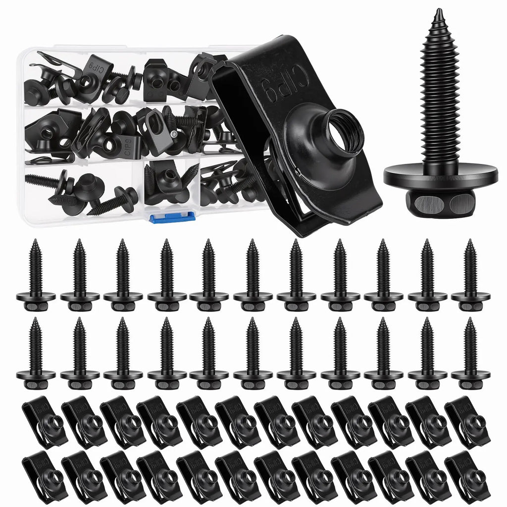 50-Piece Automotive Body Bolts &amp; U-Nut Clips Kit