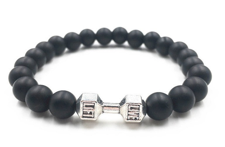 Volcanic stone dumbbell bracelet