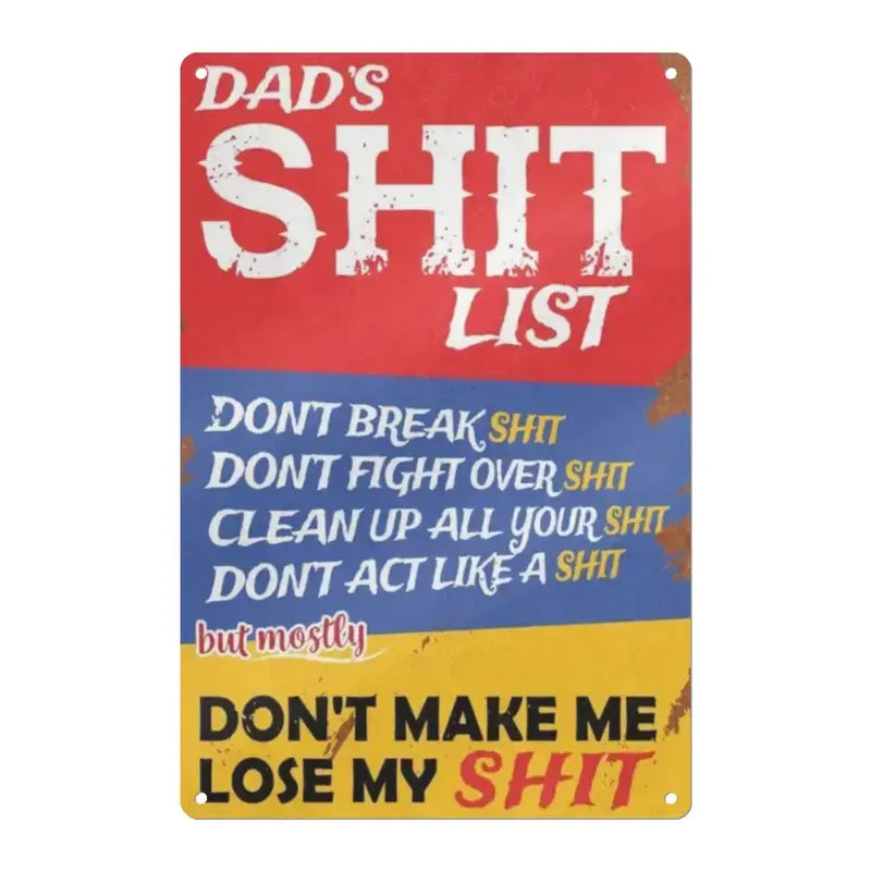 Retro aluminum and iron sheet - humorous wall decoration plaque