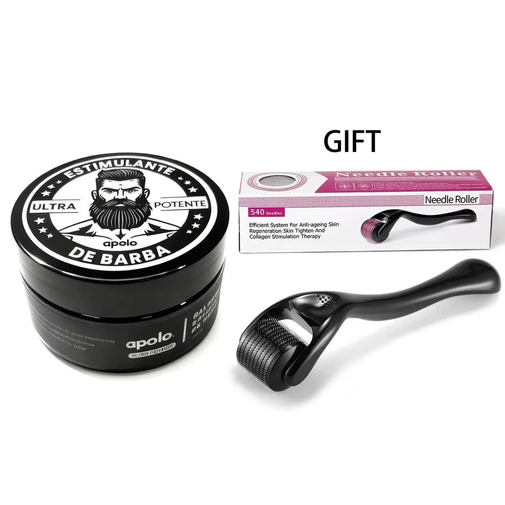 Men's Beard Balm and Grooming Roller Set