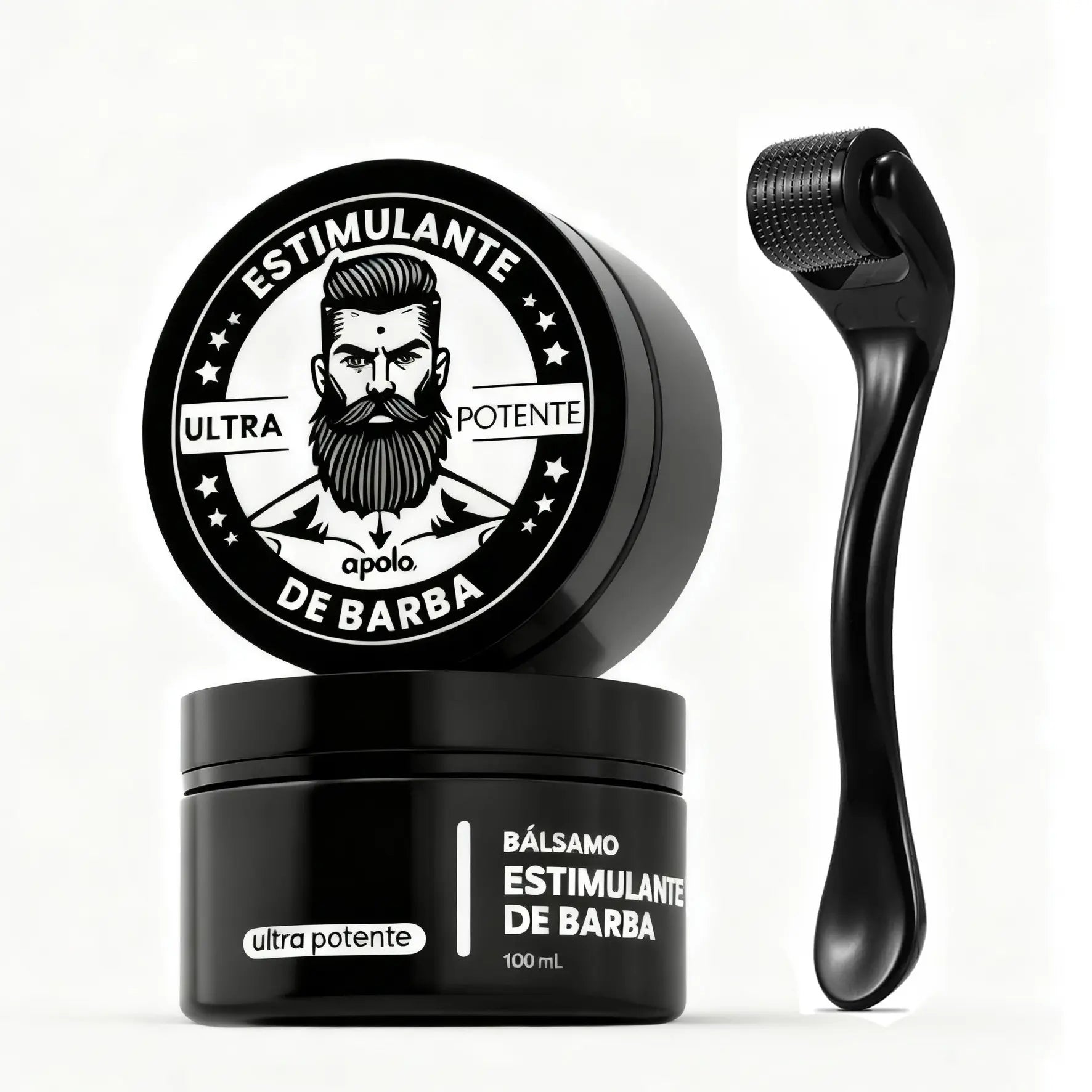 Men's Beard Balm and Grooming Roller Set