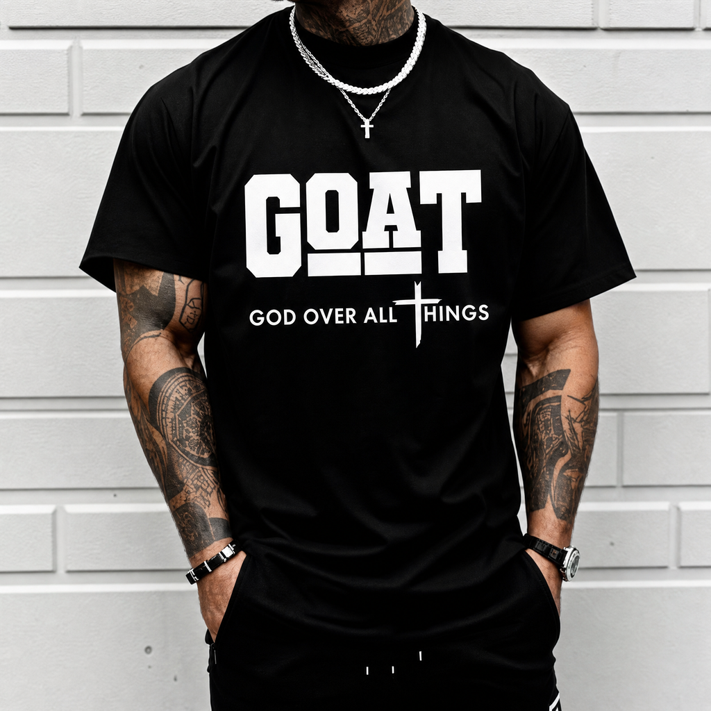 Men’s GOAT Graphic T-Shirt – Casual Streetwear Short Sleeve Tee