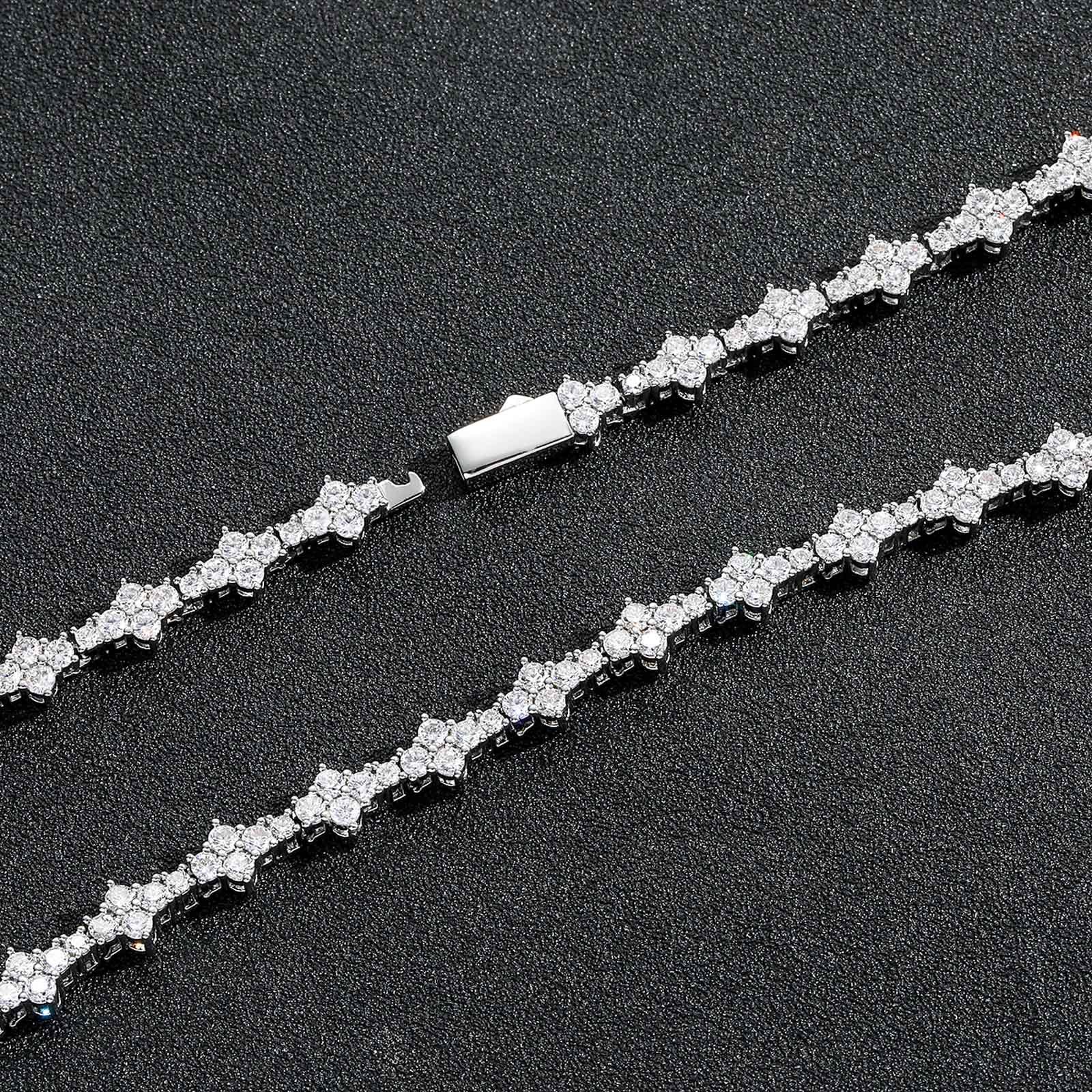 Plum Blossom Tennis Bracelet Necklace