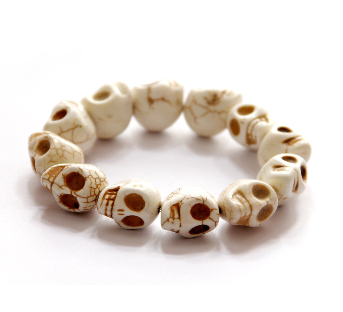 Turquoise Cracked Skull Bracelet