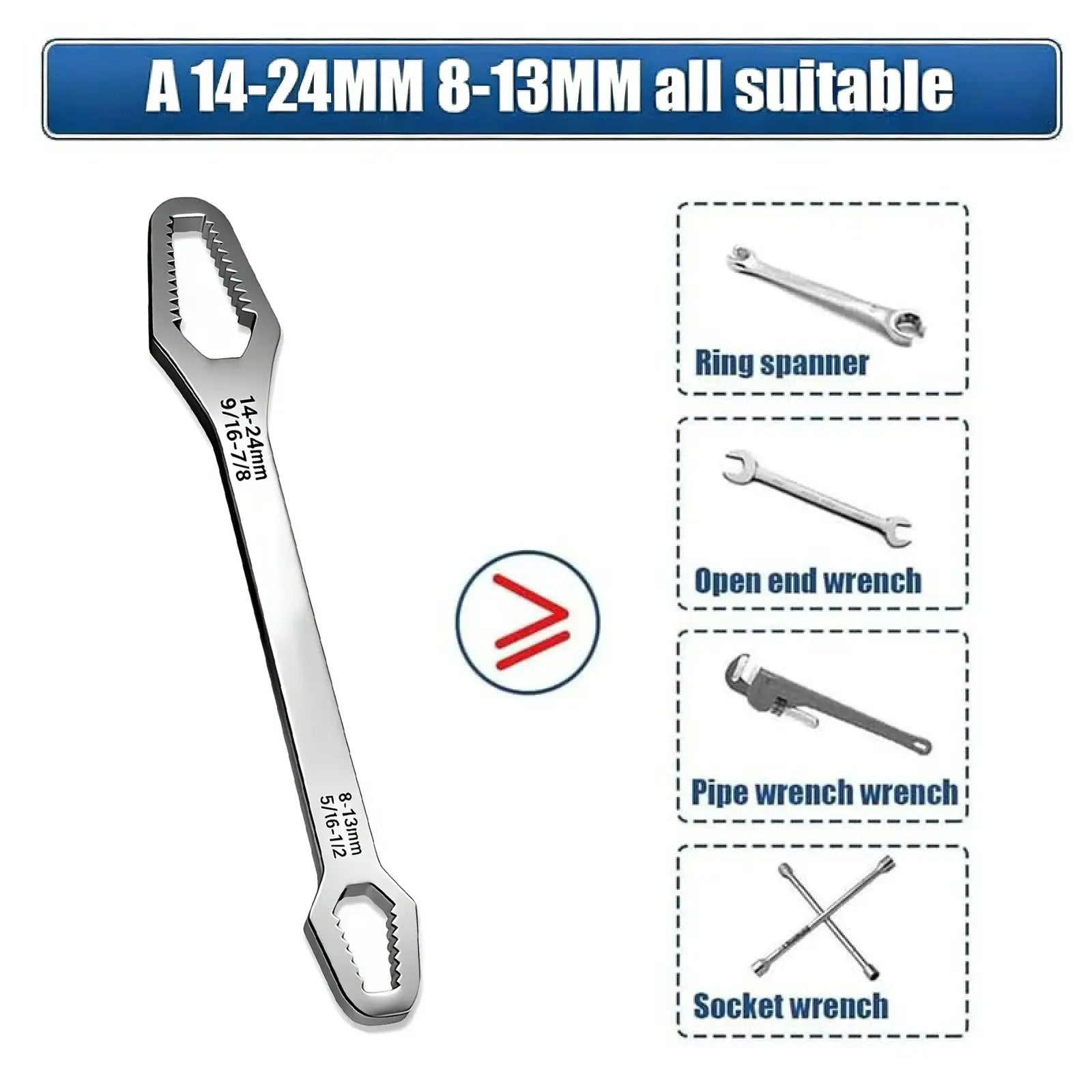Non-slip multi-functional wrench