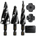 5-Piece Four-Flute Step Drill Bit Set — More Sizes, Less Switching