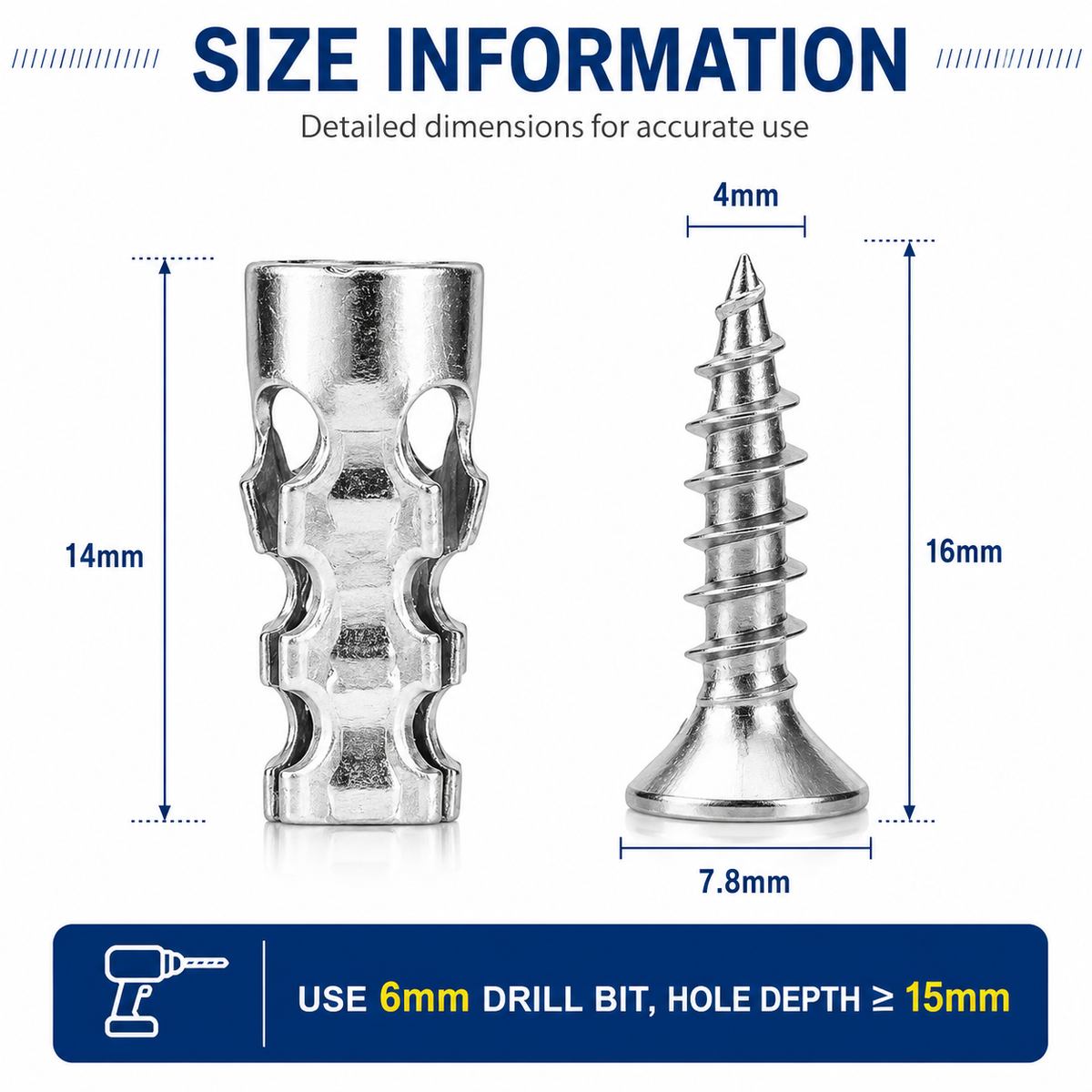 6mm Door Hinge Repair Anchor Kit