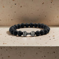 Volcanic stone dumbbell bracelet