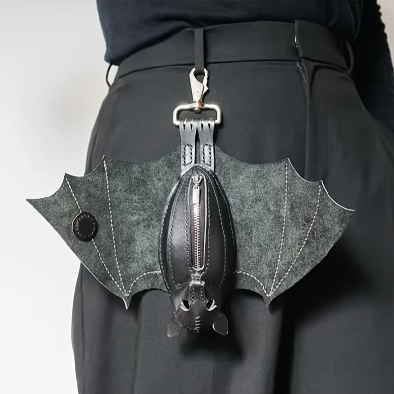 Handmade leather bat wallet