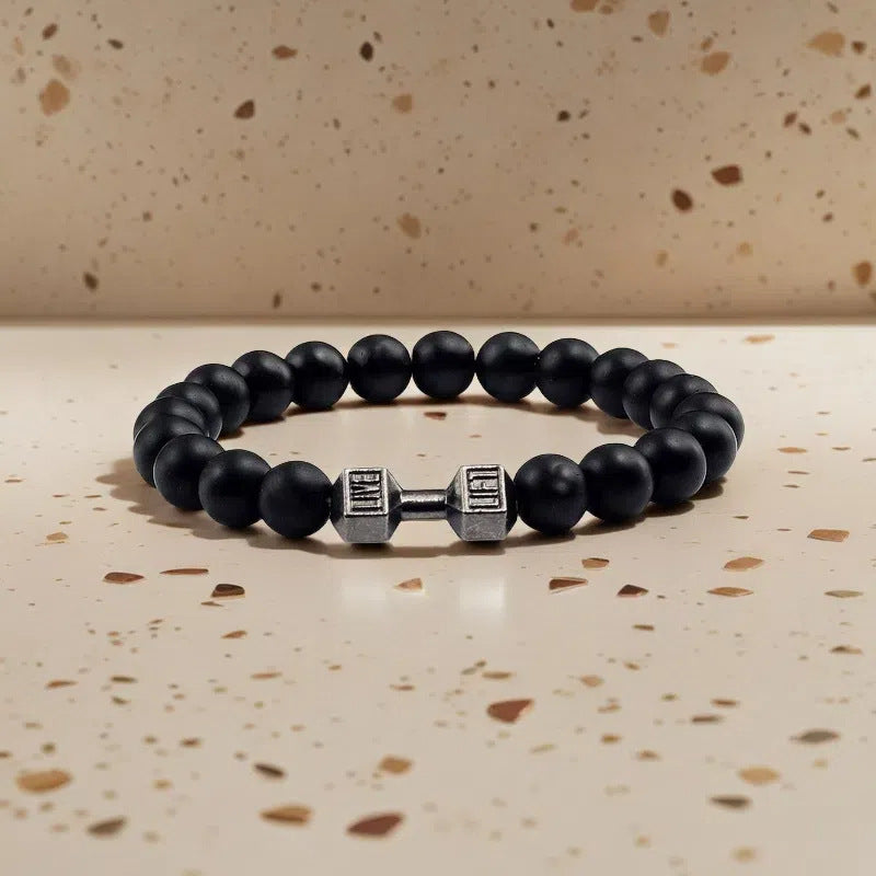 Volcanic stone dumbbell bracelet